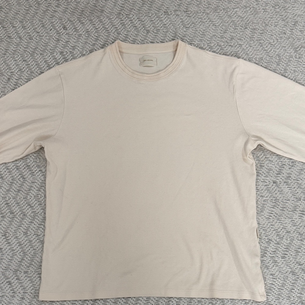 Aime Leon Dore Men's Cream Long Sleeve Crewneck Shirt